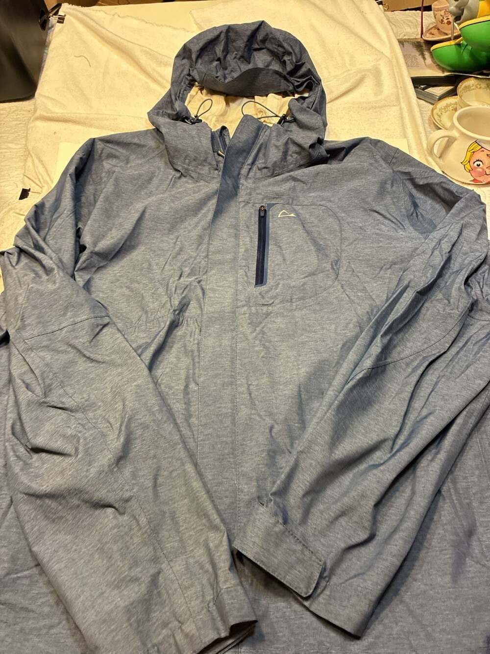 Paradox Men's 2.5 Waterproof Lightweight Hooded Rain Jacket Blue Size XXL